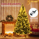 Pre-lit Snow Flocked Christmas Tree with Red Berries and LED Lights