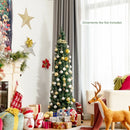 Snowy Artificial Pencil Christmas Tree with Pine Cones-5 ft