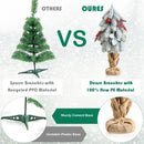 19 Inch Snow Flocked Christmas Tree with Pine Cones and Red Berries