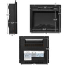 18 Inch Electric Fireplace Freestanding Wall-Mounted Heater with Adjustable LED Flame