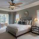 52" Crystal Ceiling Fan Lamp w- 5 Reversible Blades-Black