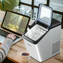 Stainless Steel Ice Maker 33Lbs- 24Hrs Self-Clean Function with Scoop