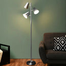 64" 3-Light LED Floor Lamp Reading Light for Living Room Bedroom-Silver