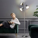 64" 3-Light LED Floor Lamp Reading Light for Living Room Bedroom-Silver