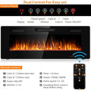 50 inch Recessed Ultra Thin Wall Mounted Electric Fireplace with Timer