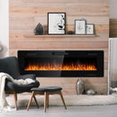 60 Inch Recessed Ultra Thin Mounted Wall Electric Fireplace