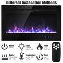 36 Inch Electric Wall Mounted Ultrathin Fireplace with Touch Screen and Timer