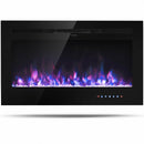 36 Inch Electric Wall Mounted Ultrathin Fireplace with Touch Screen and Timer