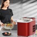 26 lbs Countertop LCD Display Ice Maker with Ice Scoop-Red