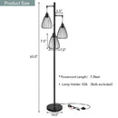 Freestanding Teardrop Lamp with 3 Hanging Lampshades for Hallway Living Room Bedroom