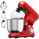 5.3 Qt Stand Kitchen Food Mixer 6 Speed with Dough Hook Beater-Red