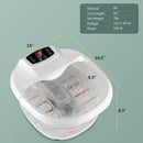 Foot Spa Tub with Bubbles and Electric Massage Rollers for Home Use-White