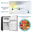 3.3 CU.FT. Compact Refrigerator with Freezer 2 Reversible Door Mini Fridge-Multicolor