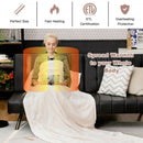 62" x 84" Flannel Heated Electric Blanket with 10 Heating Levels-Beige