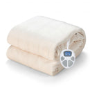 62" x 84" Flannel Heated Electric Blanket with 10 Heating Levels-Beige