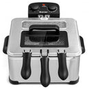 Electric Deep Fryer 5.3QT-21-Cup Stainless Steel 1700W with Triple Basket