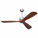 52" Modern Brushed Nickel Finish Ceiling Fan with Remote Control