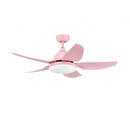 42 Inch Kid Ceiling Fan with LED Light and Color Temperature Remote Control-Pink