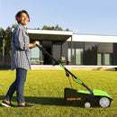 12Amp Corded Scarifier 13” Electric Lawn Dethatcher with 40L Collection Bag -Green