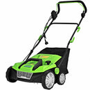 13 Amp Corded Scarifier 15'' Electric Lawn Dethatcher with Dual Safety Switch-Green