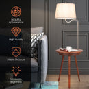 End Table Lamp Bedside Nightstand Lighting with Wireless Charger-Coffee