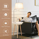 End Table Lamp Bedside Nightstand Lighting with Wireless Charger-Natural