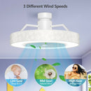 23" Ceiling Fan with LED Light and Remote Control-White