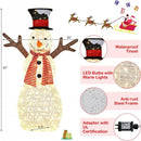 Indoor-Outdoor Christmas Lighted Snowman Decorations with Pre-Lit 80 Lights