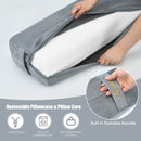 Yoga Bolster Pillow with Washable Cover and Carry Bag-Gray