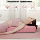 Yoga Bolster Pillow with Washable Cover and Carry Bag-Pink