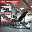 All-in-1 Adjustable Weight Folding Workout Bench with Elastic Cable-Black