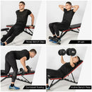 Foldable Weight Bench Multifunctional Dumbbell Gym Bench with Elastic Ropes Black