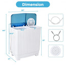 Portable Washing Machine 20lbs Washer and 8.5lbs Spinner with Built-in Drain Pump-Blue