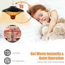 1500W Electric Hanging Ceiling Mounted Infrared Heater with Remote Control-Black