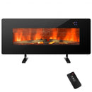 42" Electric Wall Mounted Freestanding Fireplace with Remote Control-Black