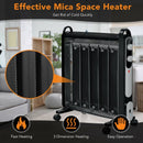 Electric Mica Space Portable Heater with Adjustable Thermostat-Black