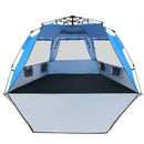 3-4 Person Easy Pop Up Beach Tent UPF 50+ Portable Sun Shelter-Blue