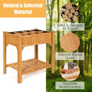 8 Grids Wood Elevated Garden Planter Box Kit with Liner and Shelf