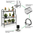 3-Tier Scrollwork Designed Metal Plant Stand-Black