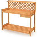 Garden Wood Work Potting Bench Station with Hook