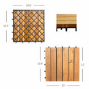 27 Pieces Acacia Wood Interlocking Patio Deck Tile