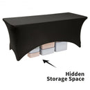 2 Pcs 8 ft Rectangular Spandex Stretch Wedding and Party Fitted Banquet Tablecloth