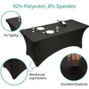 2 Pcs 8 ft Rectangular Spandex Stretch Wedding and Party Fitted Banquet Tablecloth