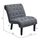 Upholstered Tufted Lounge Chair with Wood Leg-Dark Gray