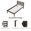 Twin Size Wood Platform Bed Frame with Headboard