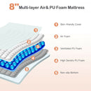 8 Inches Foam Medium Firm Mattress with Removable Cover-Twin Size