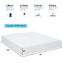 10 Inches Air Foam Pressure Relief Bed Mattress with Removable Soft Cover-King Size