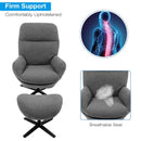 Modern Swivel Rocking Chair and Ottoman Set with Aluminum Alloy Base-Gray