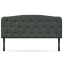 Faux Linen Headboard with Adjustable Heights-Dark Gray