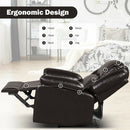 Recliner Chair Lounger Single Sofa for Home Theater Seating with Footrest Armrest-Brown